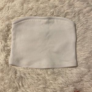 white cropped tube top